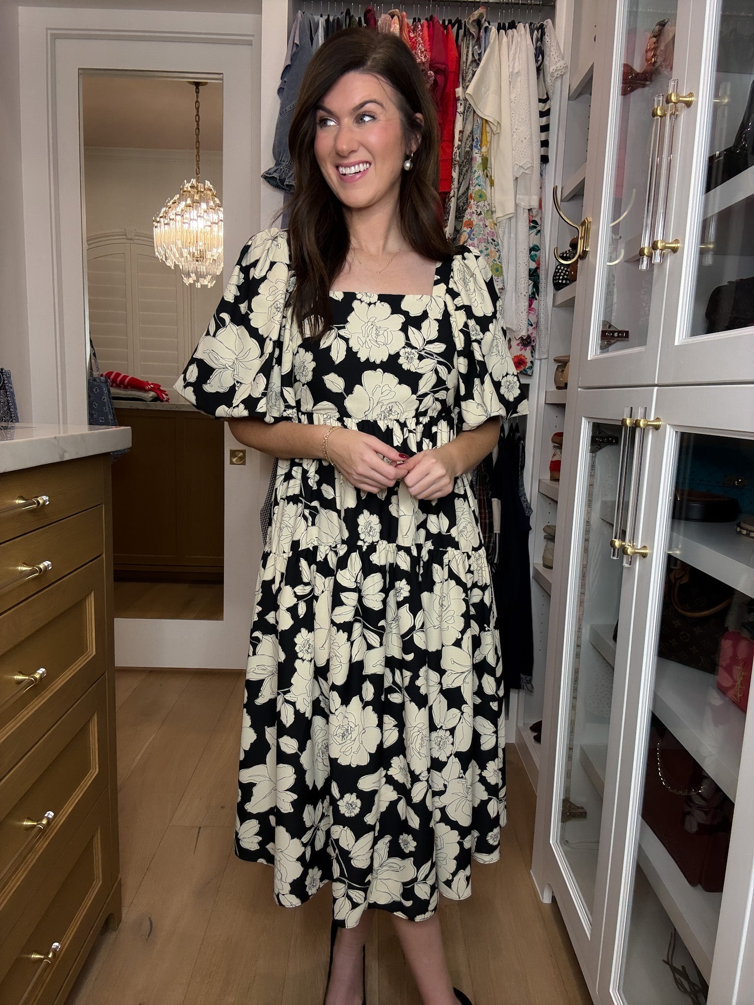Classic Petals Midi Dress