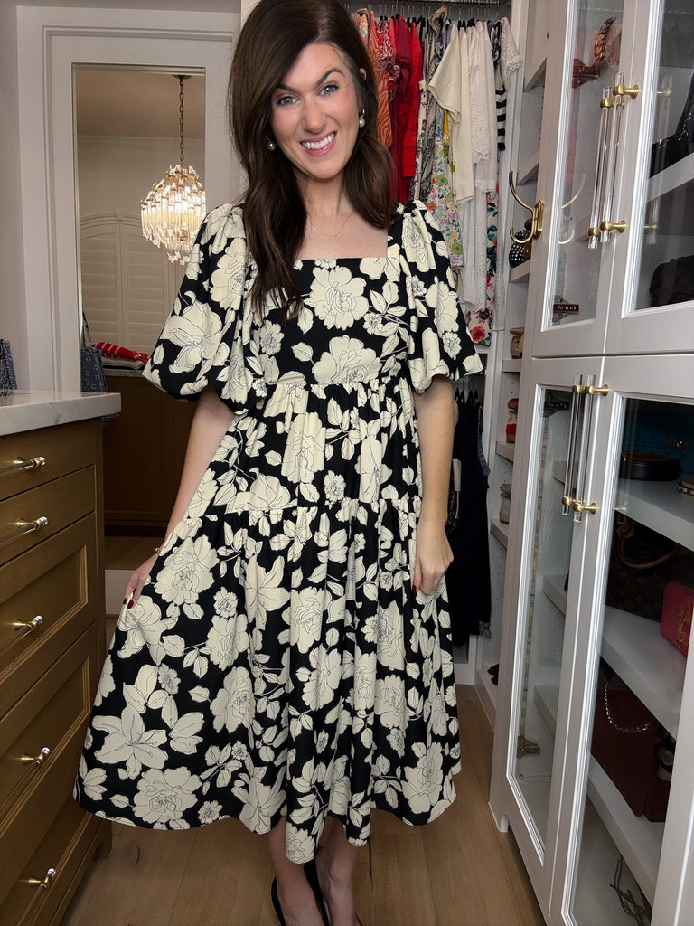Classic Petals Midi Dress