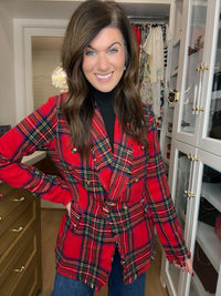 London Lane Plaid Blazer