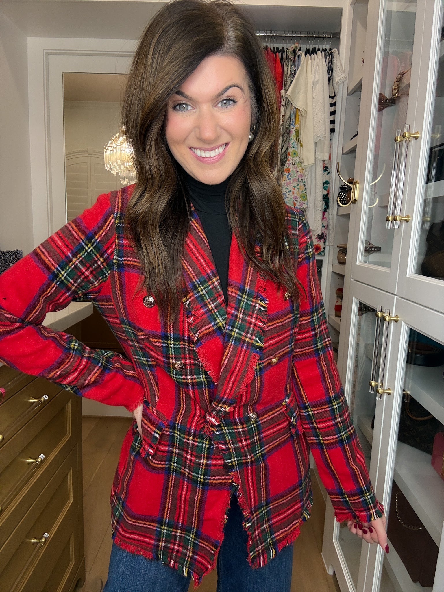 London Lane Plaid Blazer