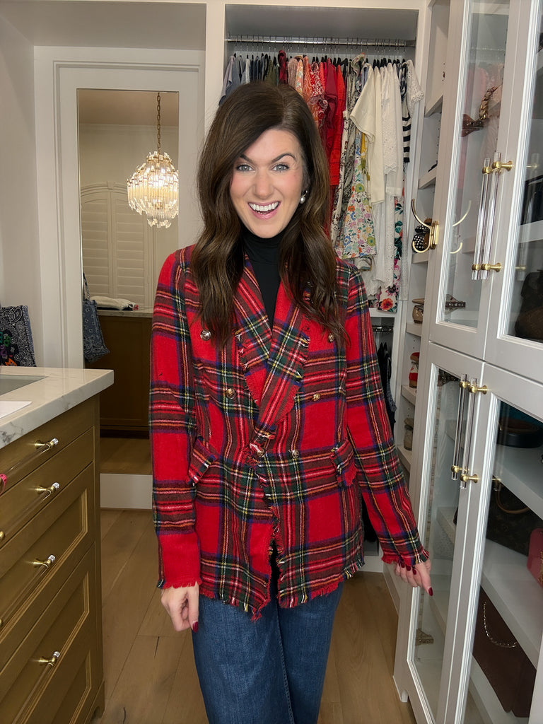 London Lane Plaid Blazer