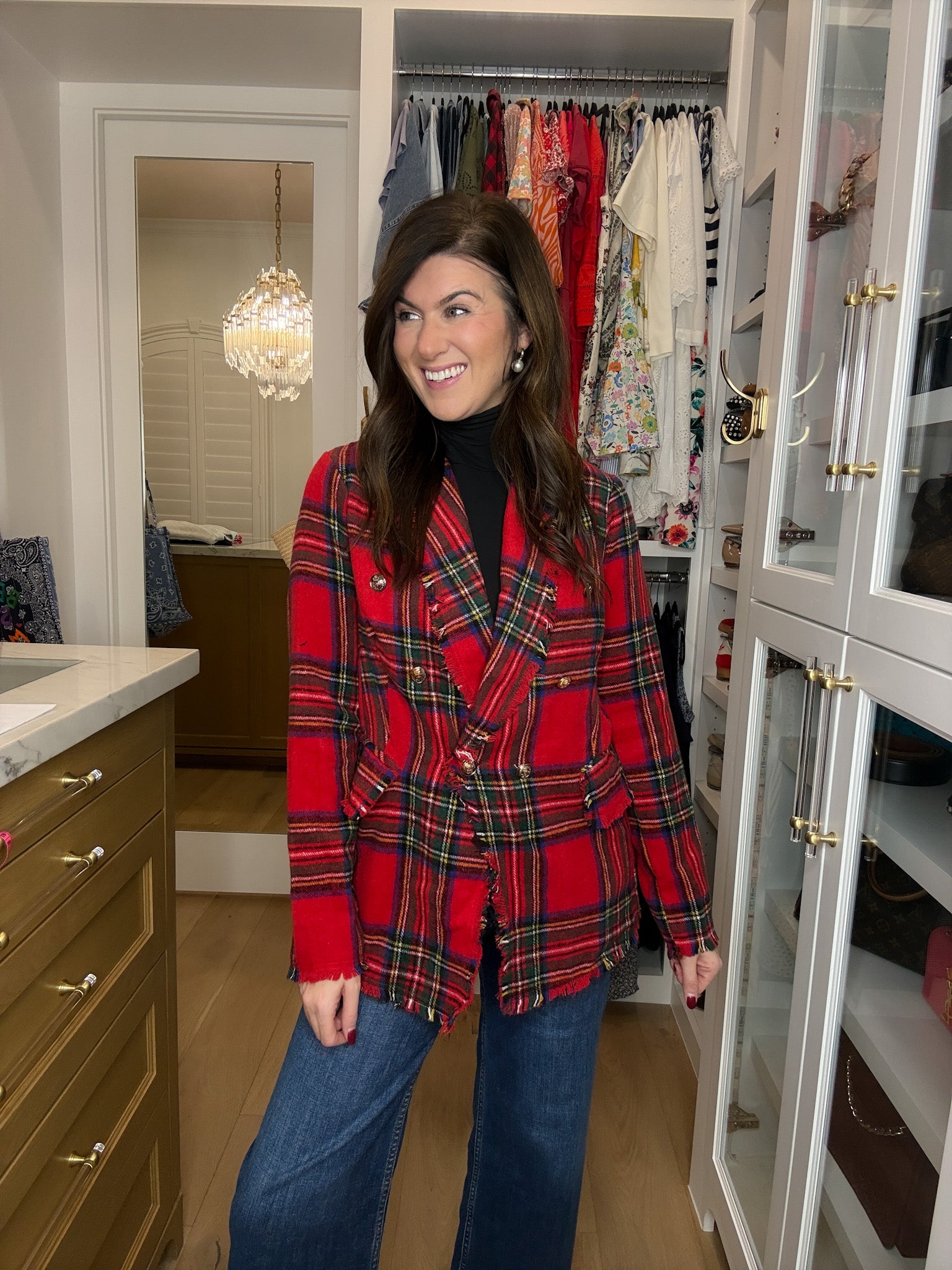 London Lane Plaid Blazer
