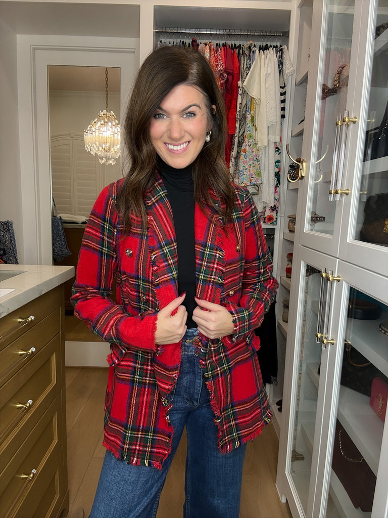 London Lane Plaid Blazer