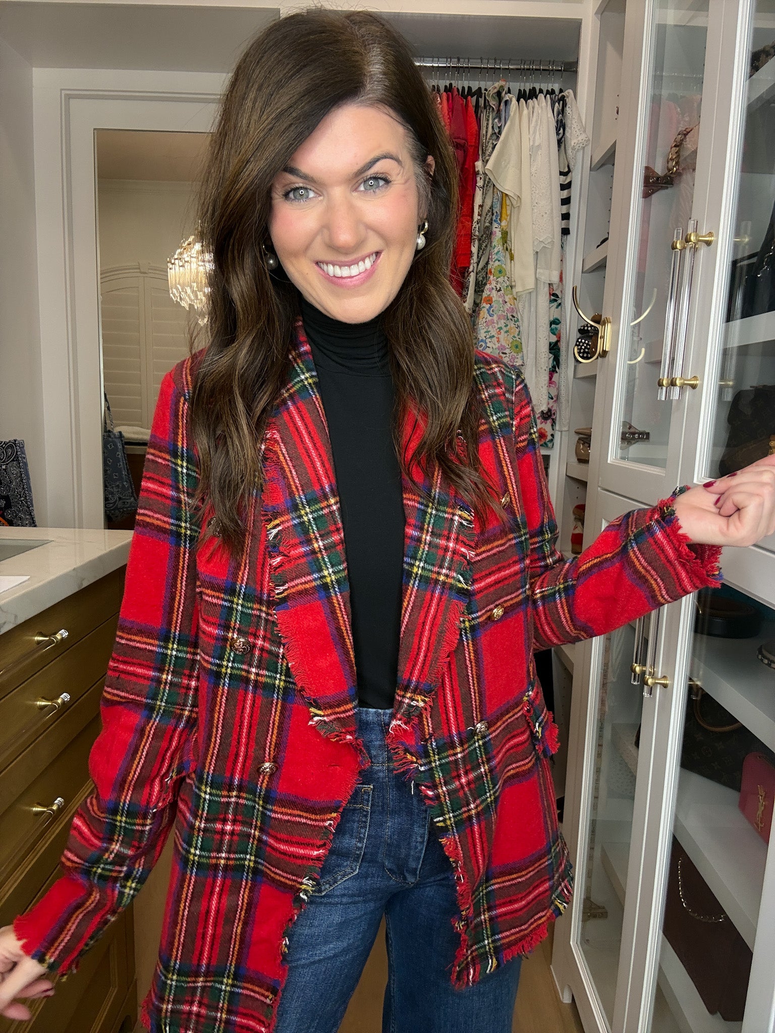 London Lane Plaid Blazer