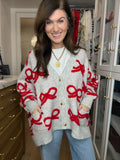 Bows & Bliss Cardigan in Gray