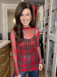 Plaid Daydream Mesh Top