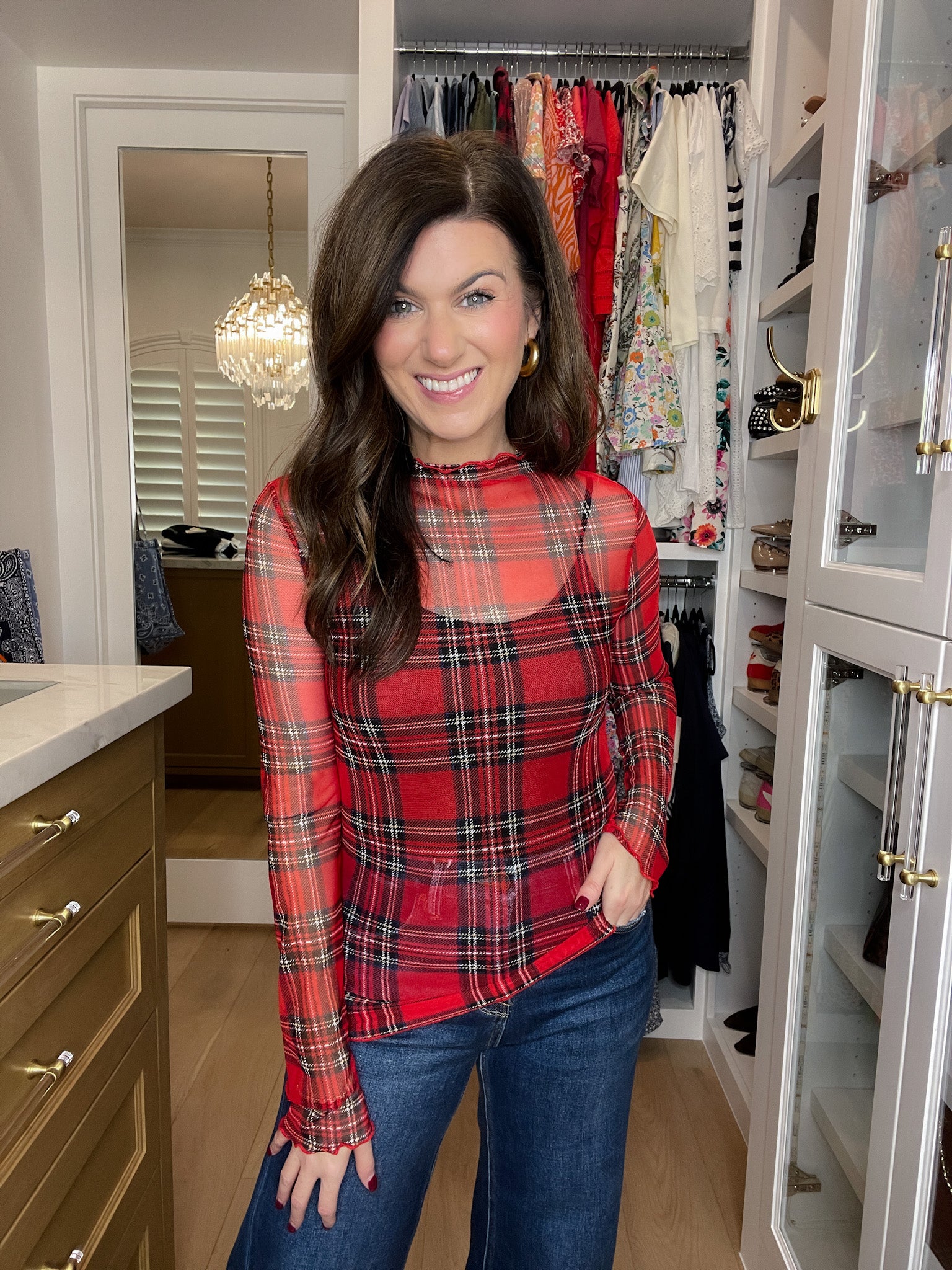 Plaid Daydream Mesh Top