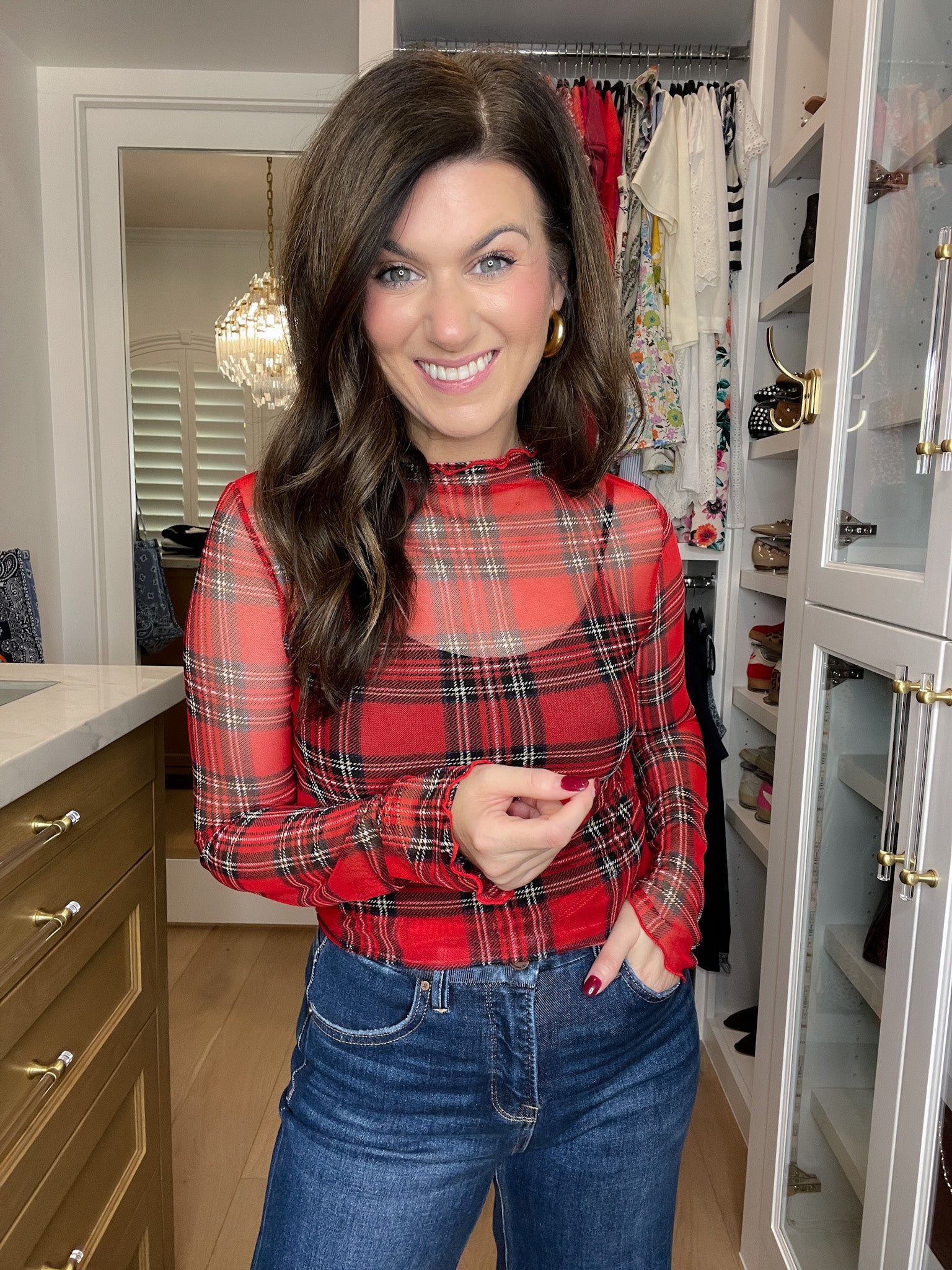 Plaid Daydream Mesh Top