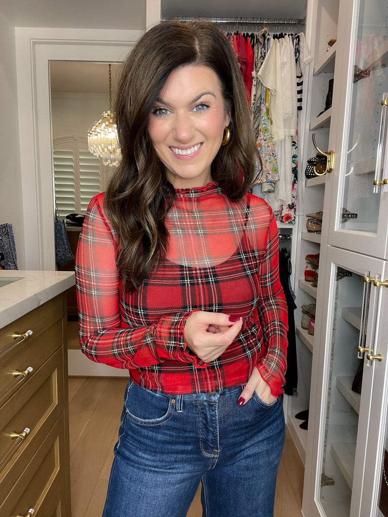 Plaid Daydream Mesh Top