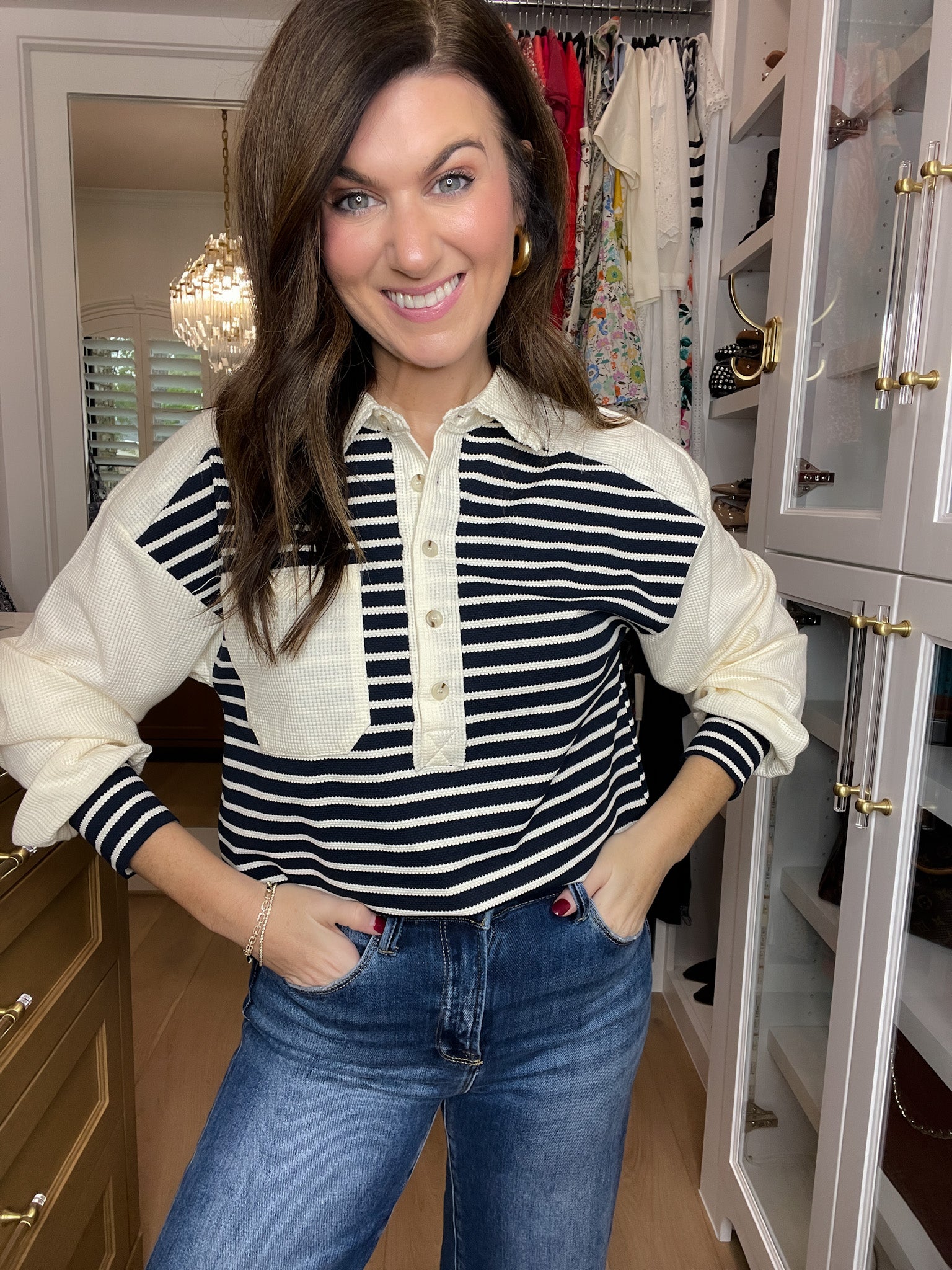 Harbor Line Collared Top