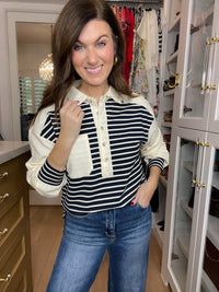 Harbor Line Collared Top