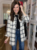 Cozy Crossroads Plaid Button Down in White/Black