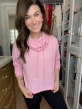 SALE! Mono B Do the Most Cowl Neck Top in Pink *Final Sale*