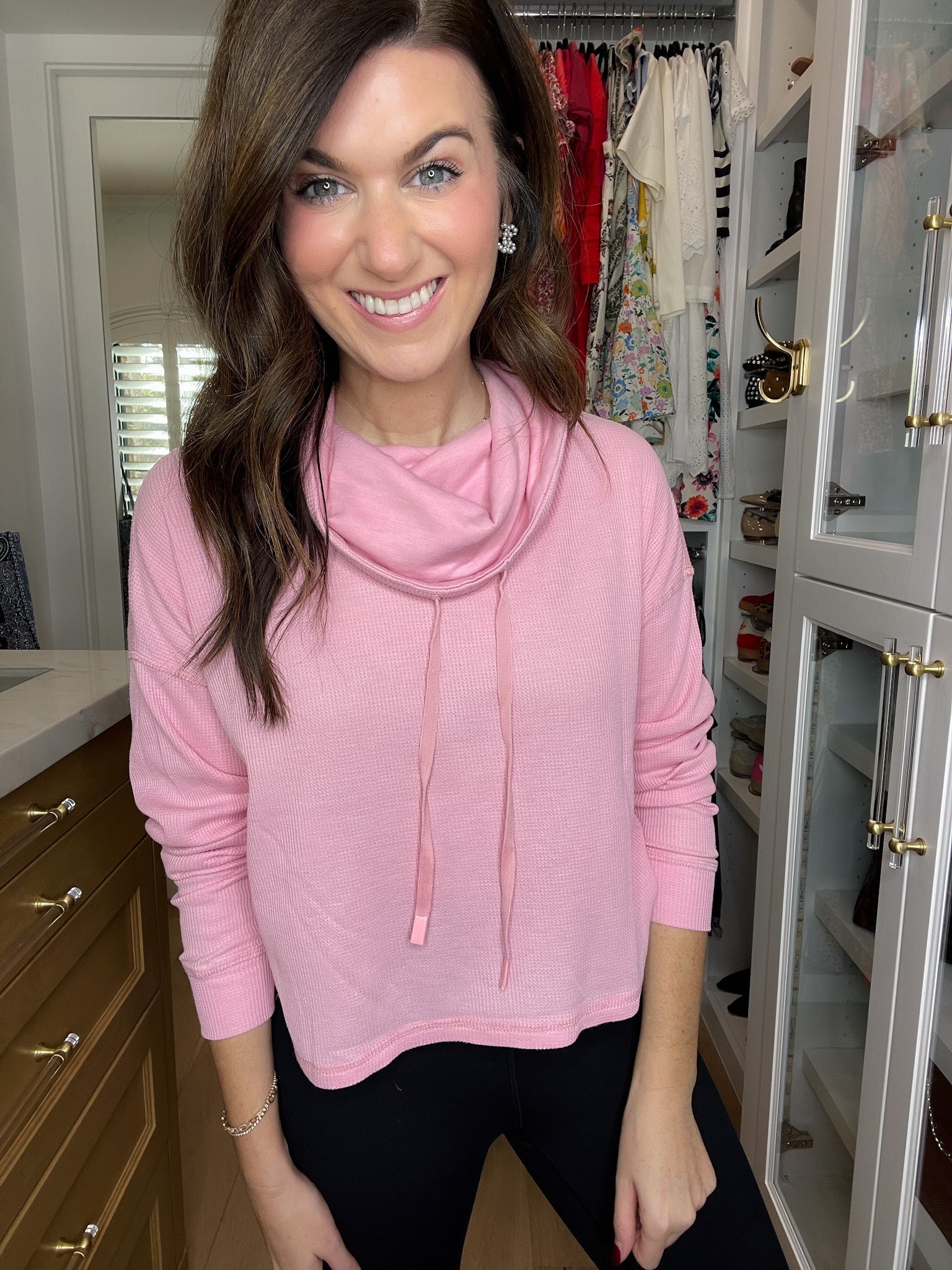 SALE! Mono B Do the Most Cowl Neck Top in Pink *Final Sale*