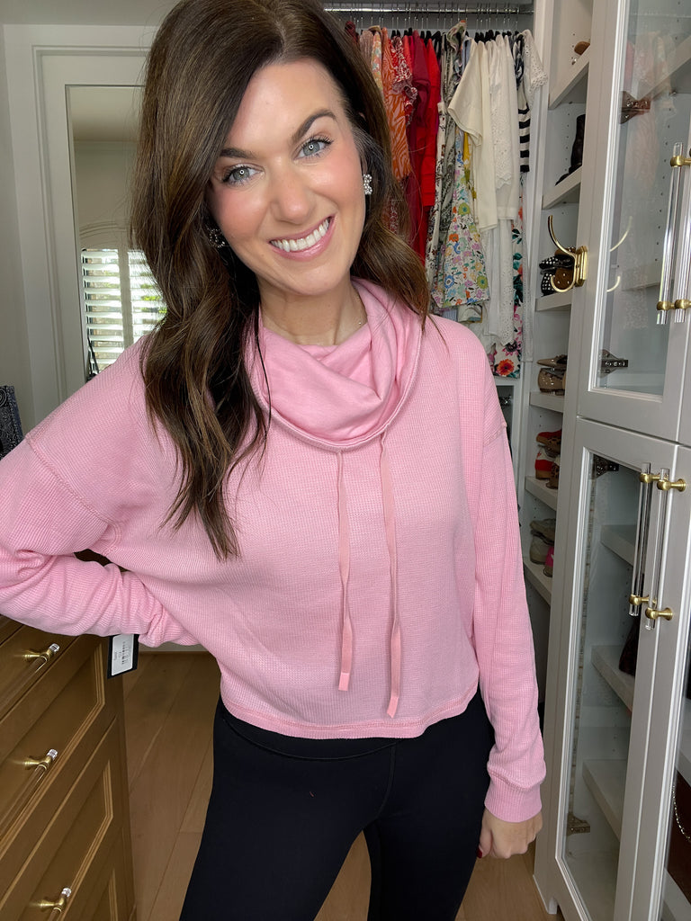 SALE! Mono B Do the Most Cowl Neck Top in Pink *Final Sale*