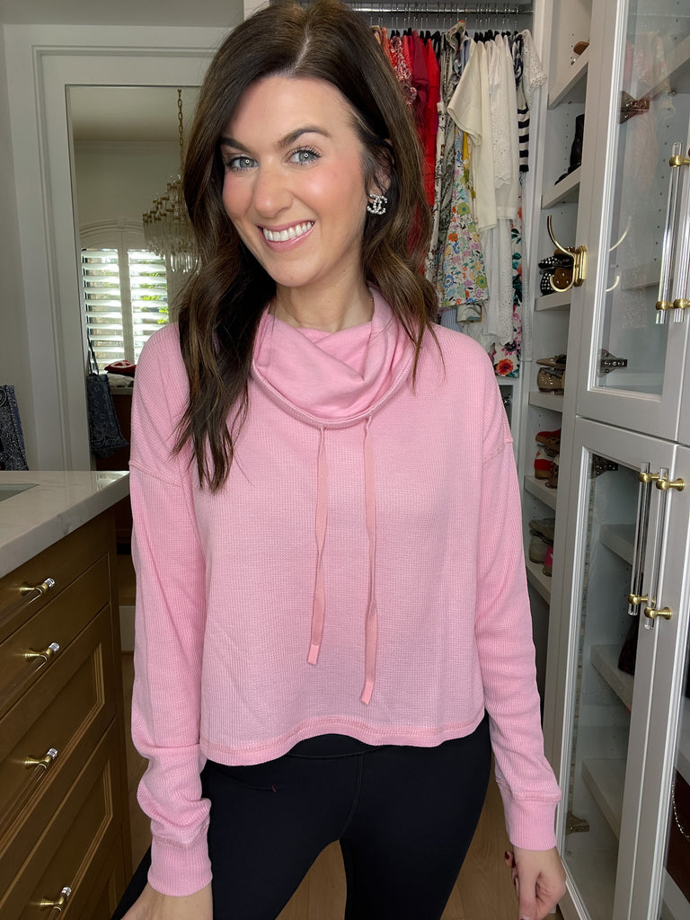 SALE! Mono B Do the Most Cowl Neck Top in Pink *Final Sale*