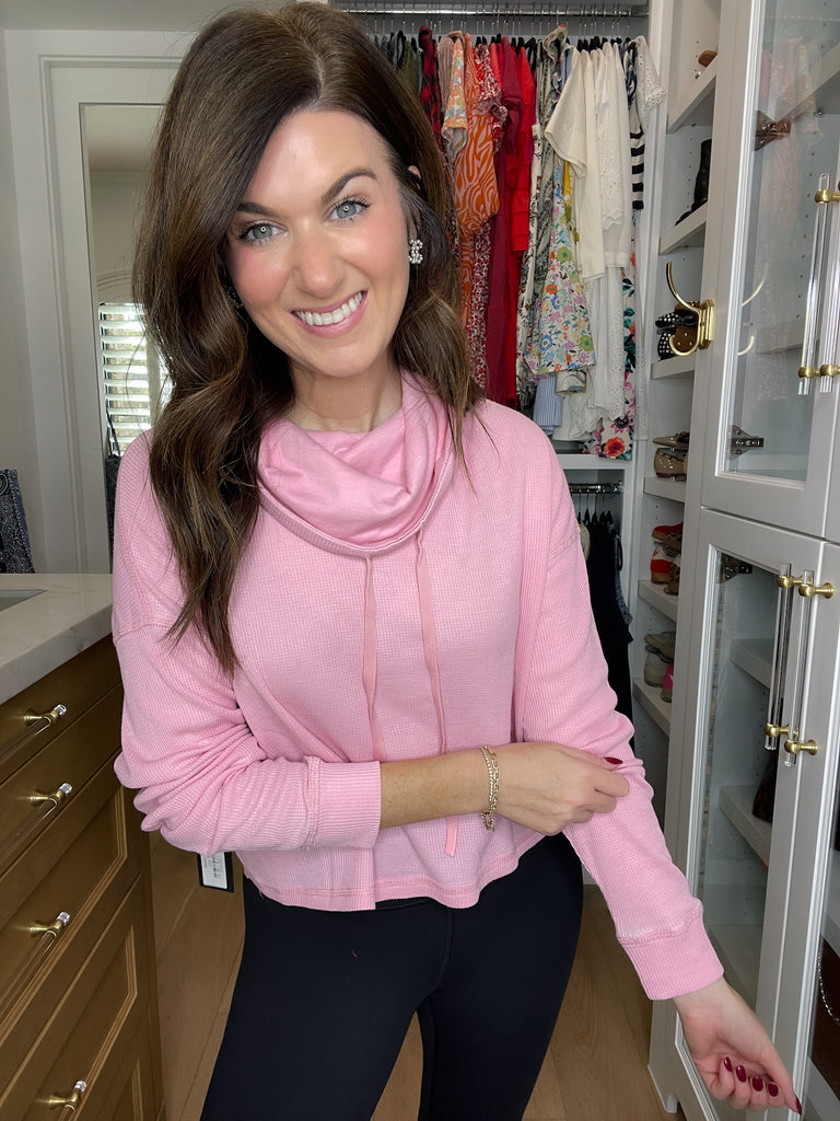SALE! Mono B Do the Most Cowl Neck Top in Pink *Final Sale*