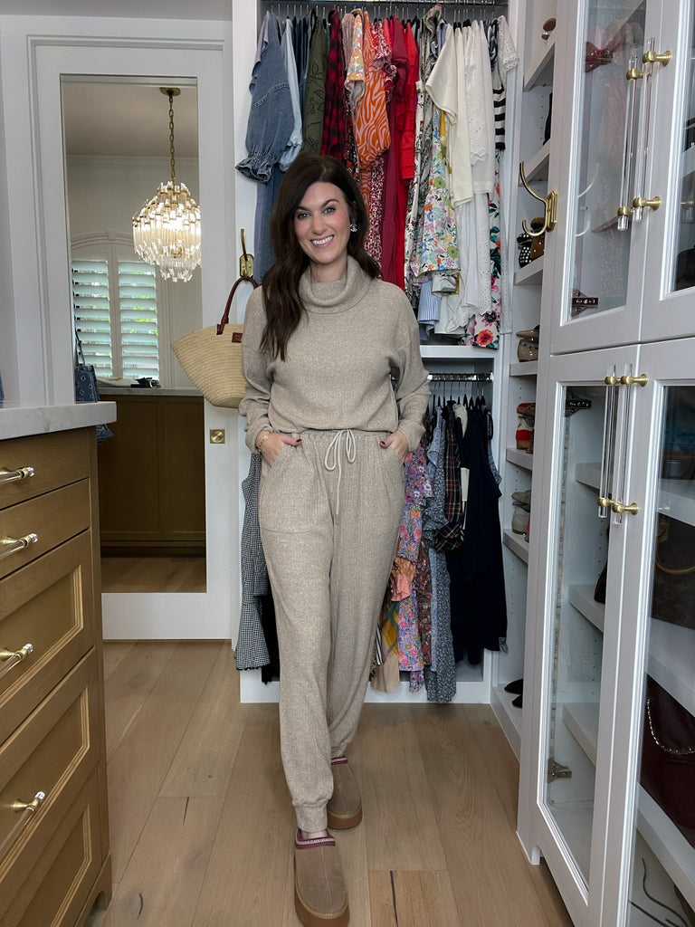 Slow Morning Ribbed Set in Oatmeal