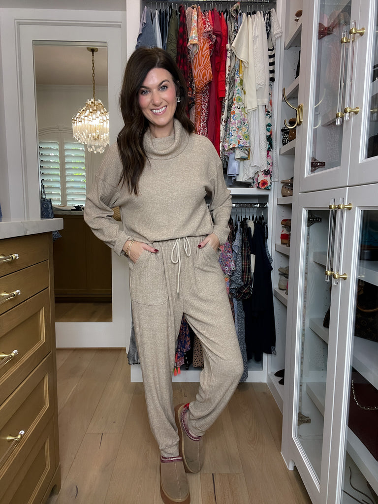 Slow Morning Ribbed Set in Oatmeal