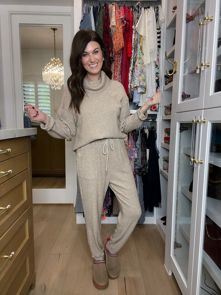 Slow Morning Ribbed Set in Oatmeal