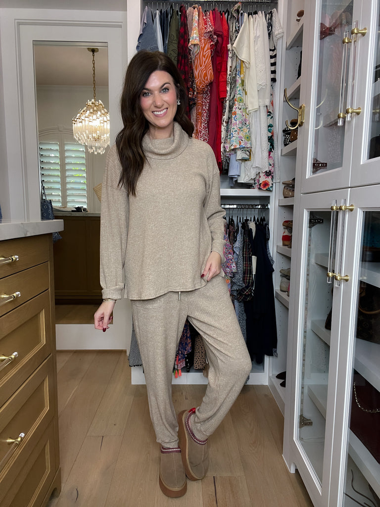 Slow Morning Ribbed Set in Oatmeal