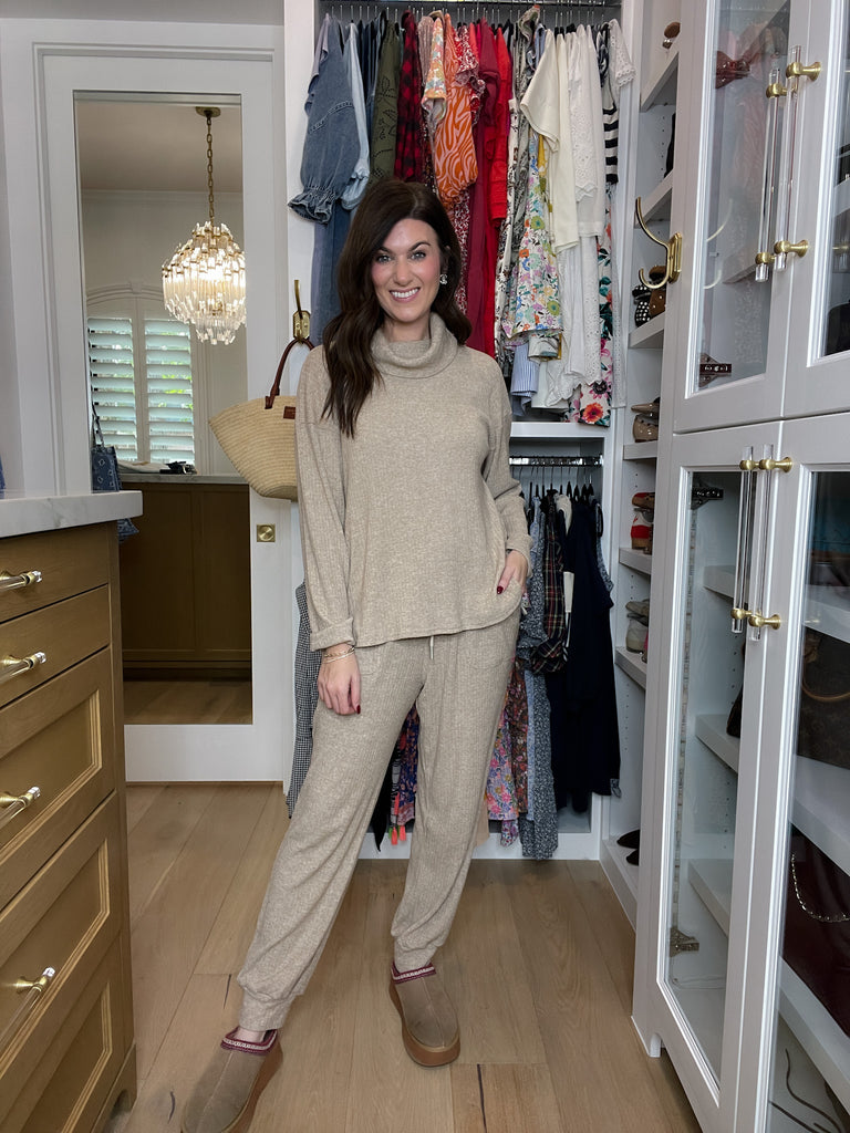 Slow Morning Ribbed Set in Oatmeal