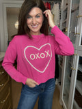 XOXO Sweater in Hot Pink