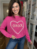 XOXO Sweater in Hot Pink