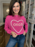 XOXO Sweater in Hot Pink