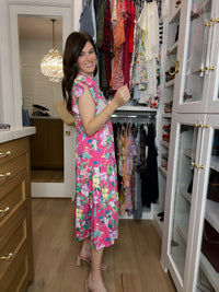 Making Your Own Luck Floral Midi Dress in Pink