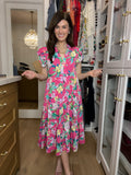 Making Your Own Luck Floral Midi Dress in Pink