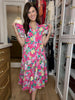 Making Your Own Luck Floral Midi Dress in Pink