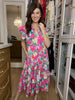 Making Your Own Luck Floral Midi Dress in Pink