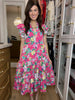 Making Your Own Luck Floral Midi Dress in Pink