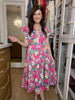 Making Your Own Luck Floral Midi Dress in Pink