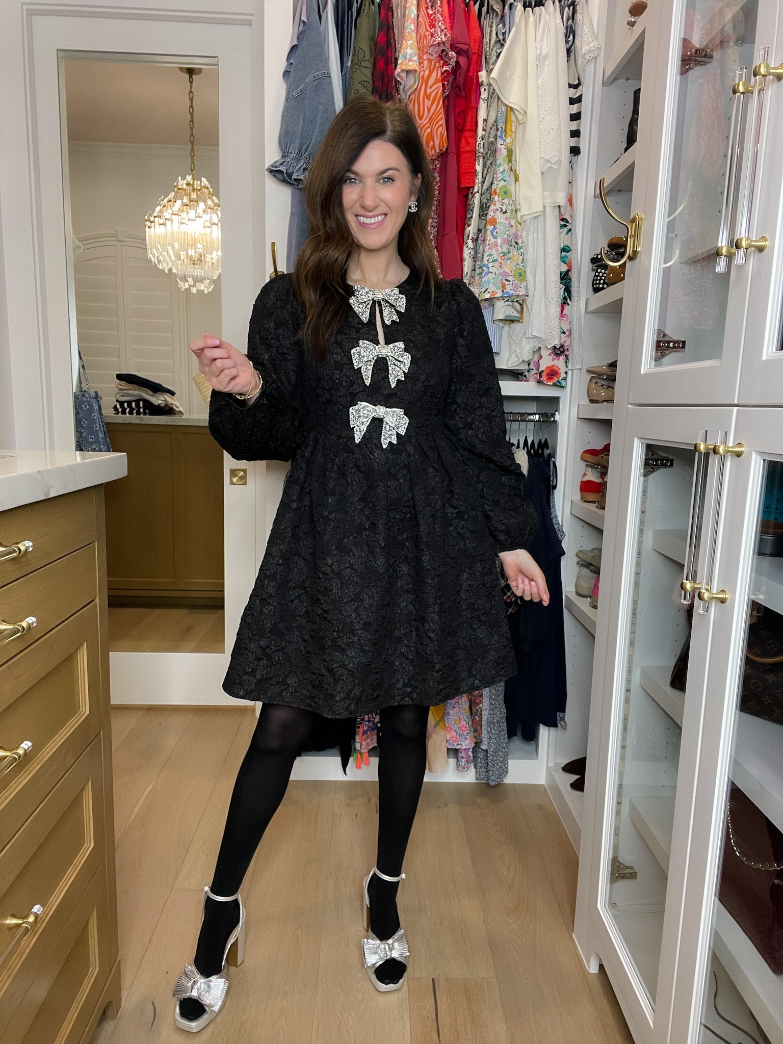 Sugarlips Arielle Jacquard Glow Bow Dress