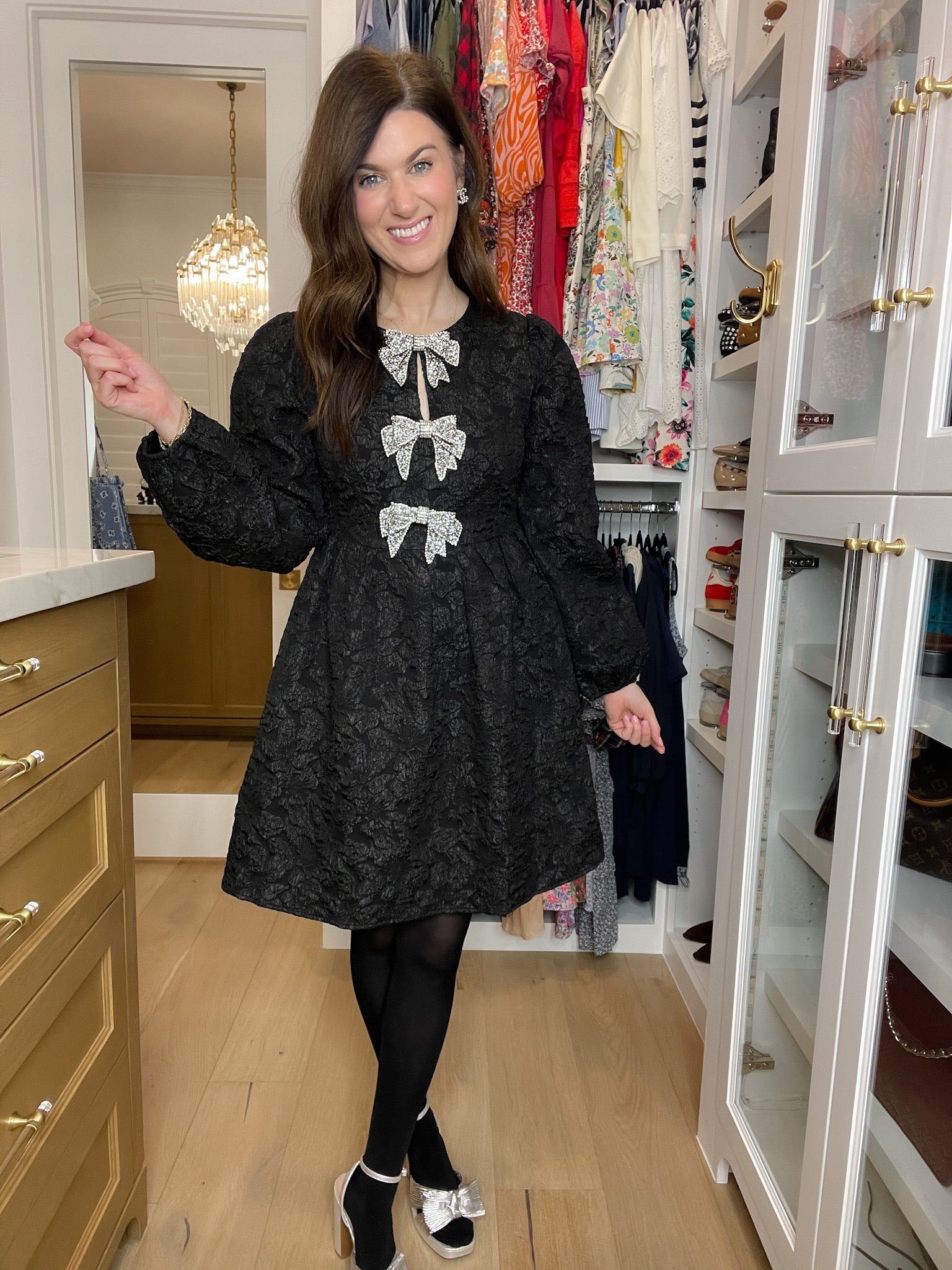Sugarlips Arielle Jacquard Glow Bow Dress