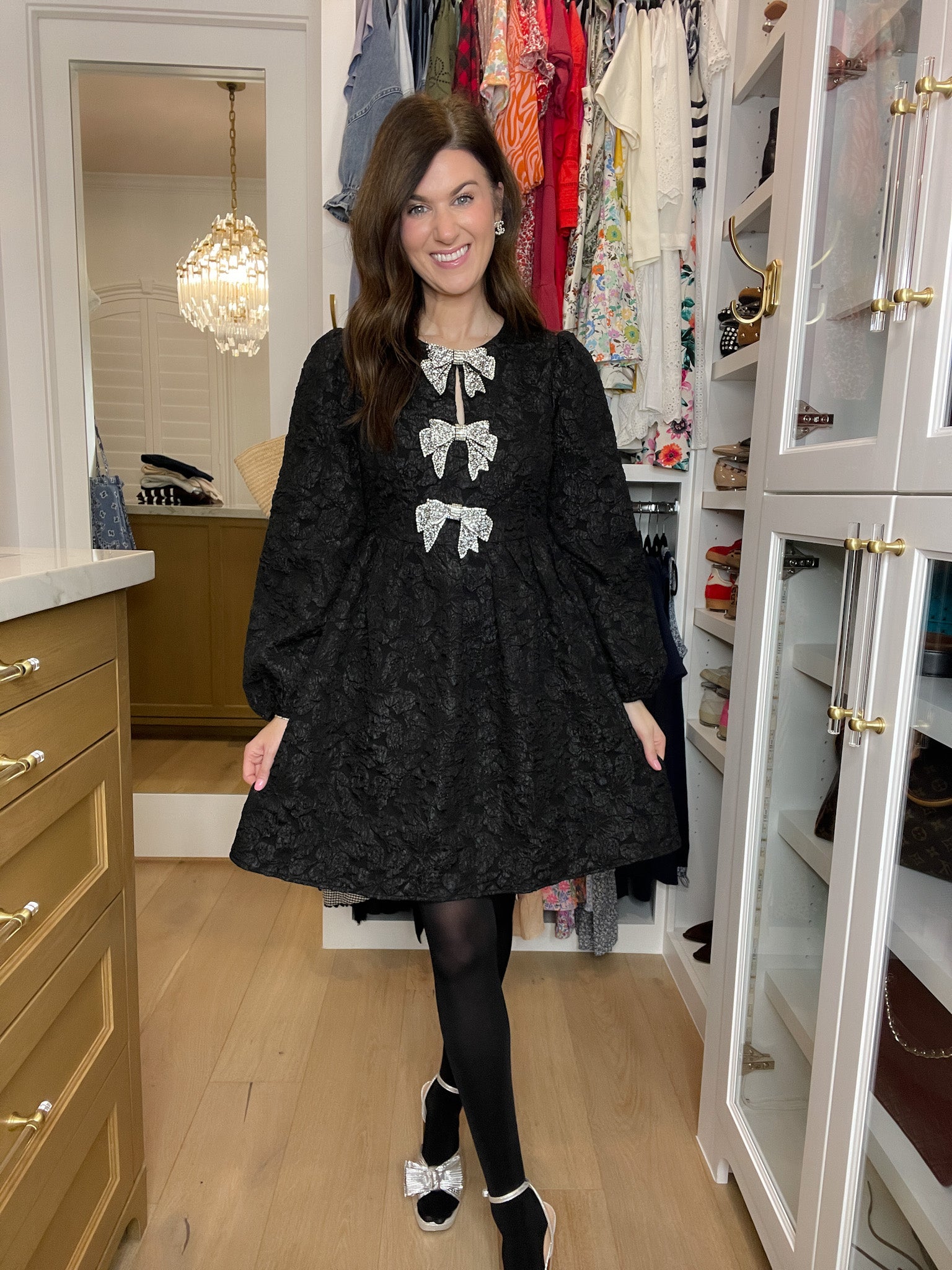 Sugarlips Arielle Jacquard Glow Bow Dress