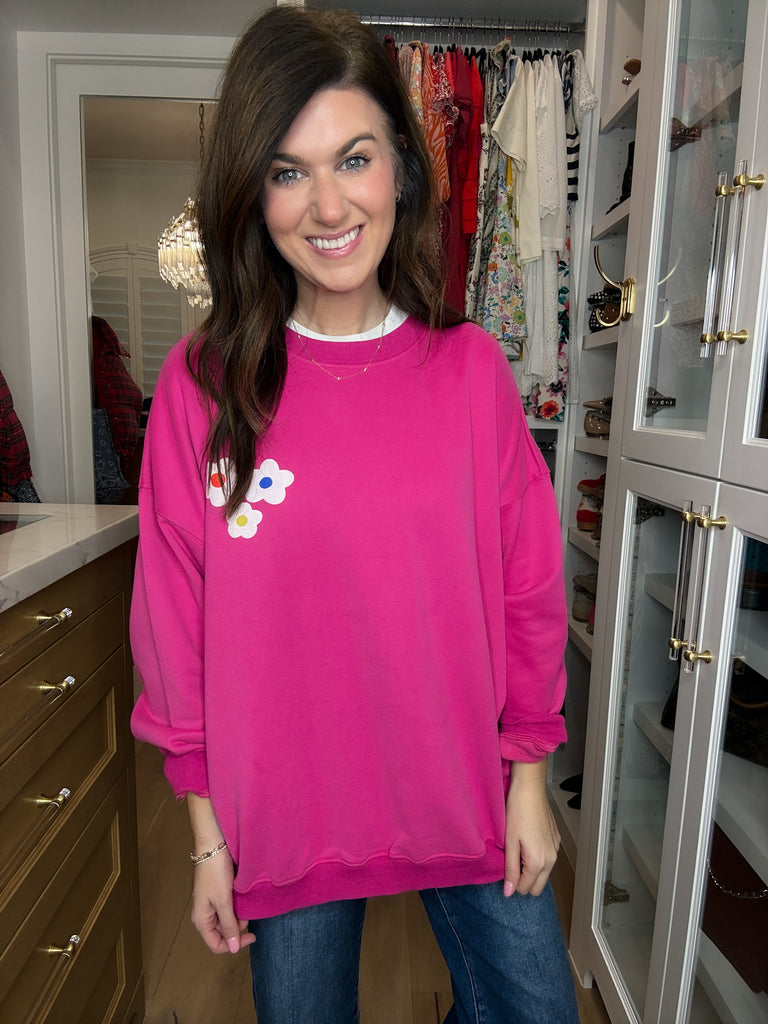 Be Love Sweatshirt in Hot Pink