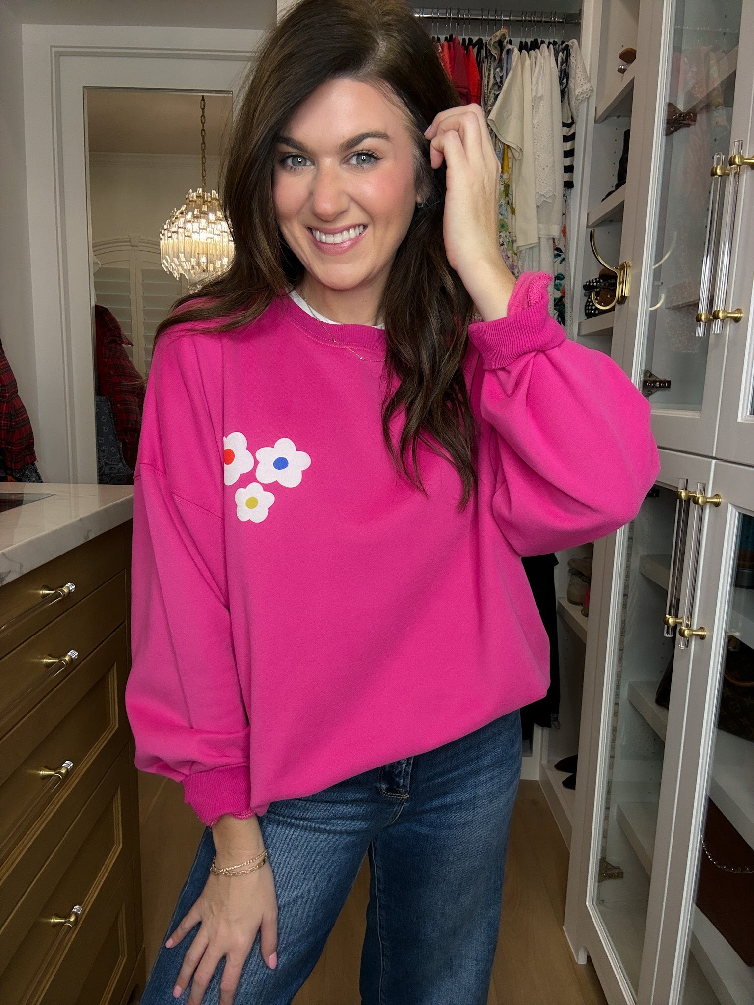 Be Love Sweatshirt in Hot Pink