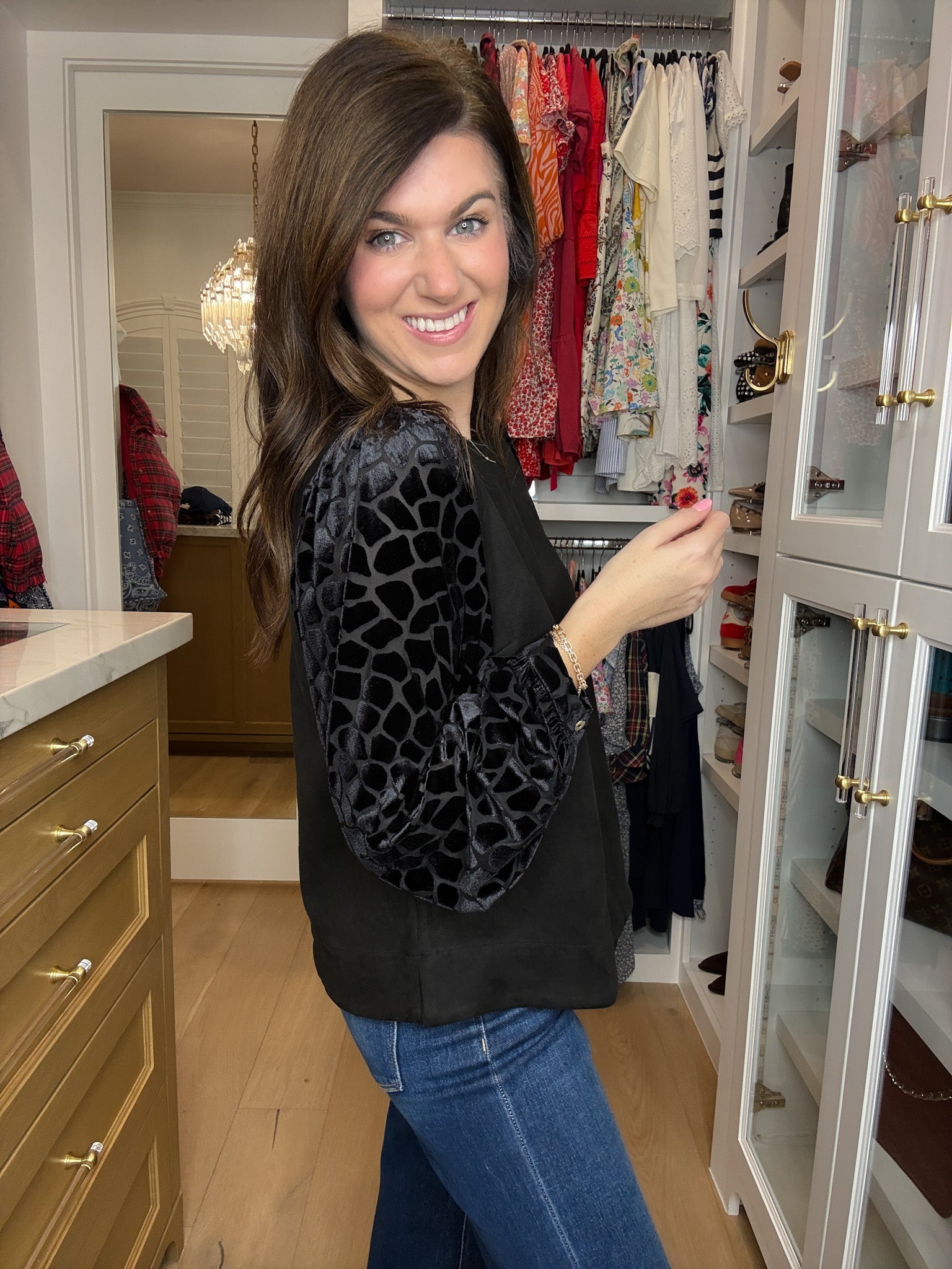 Modern Muse Velvet Sleeve Top