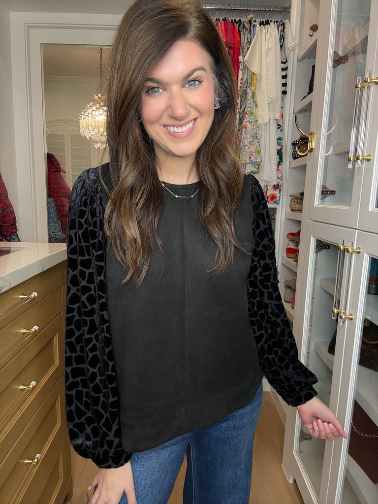 Modern Muse Velvet Sleeve Top