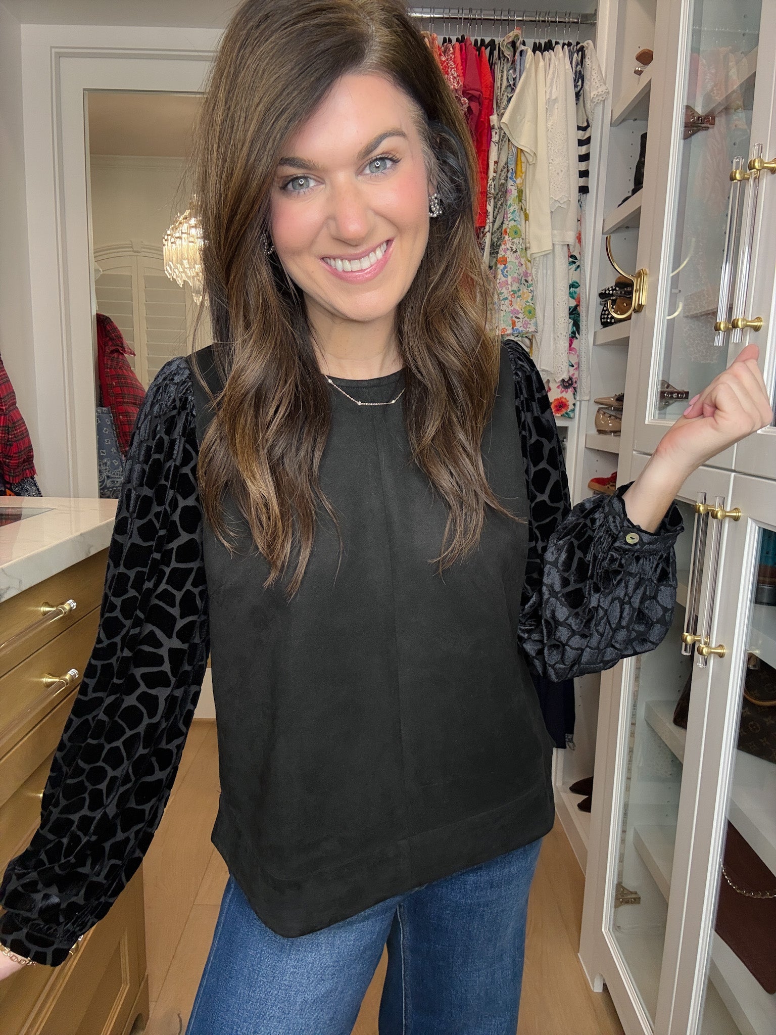 Modern Muse Velvet Sleeve Top