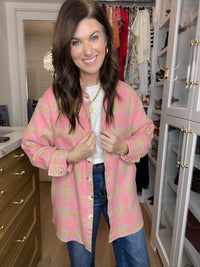 Pink Skies Plaid Button Down