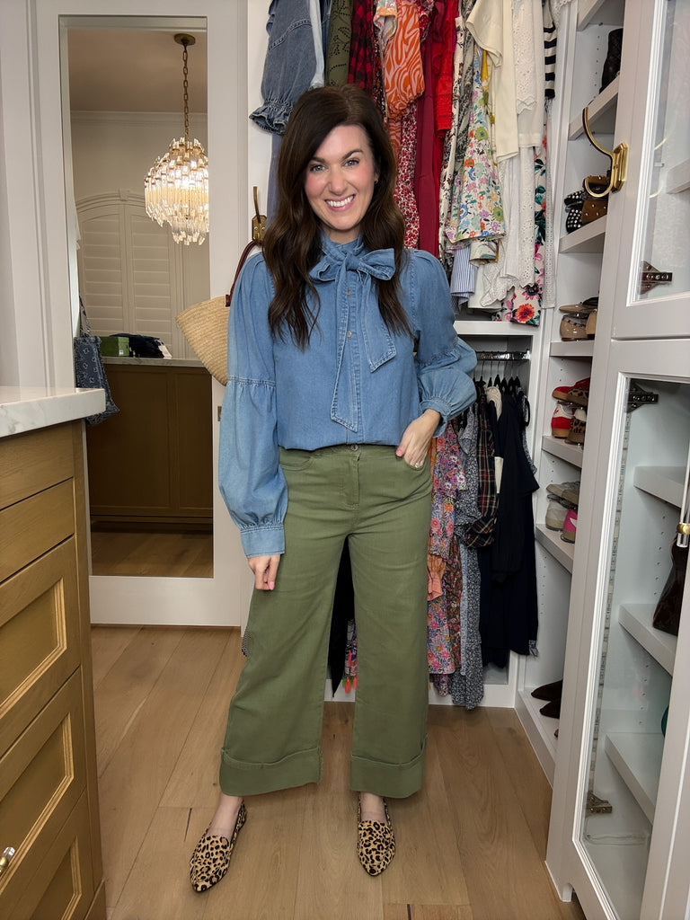 Camden Cuffed Jeans in Olive