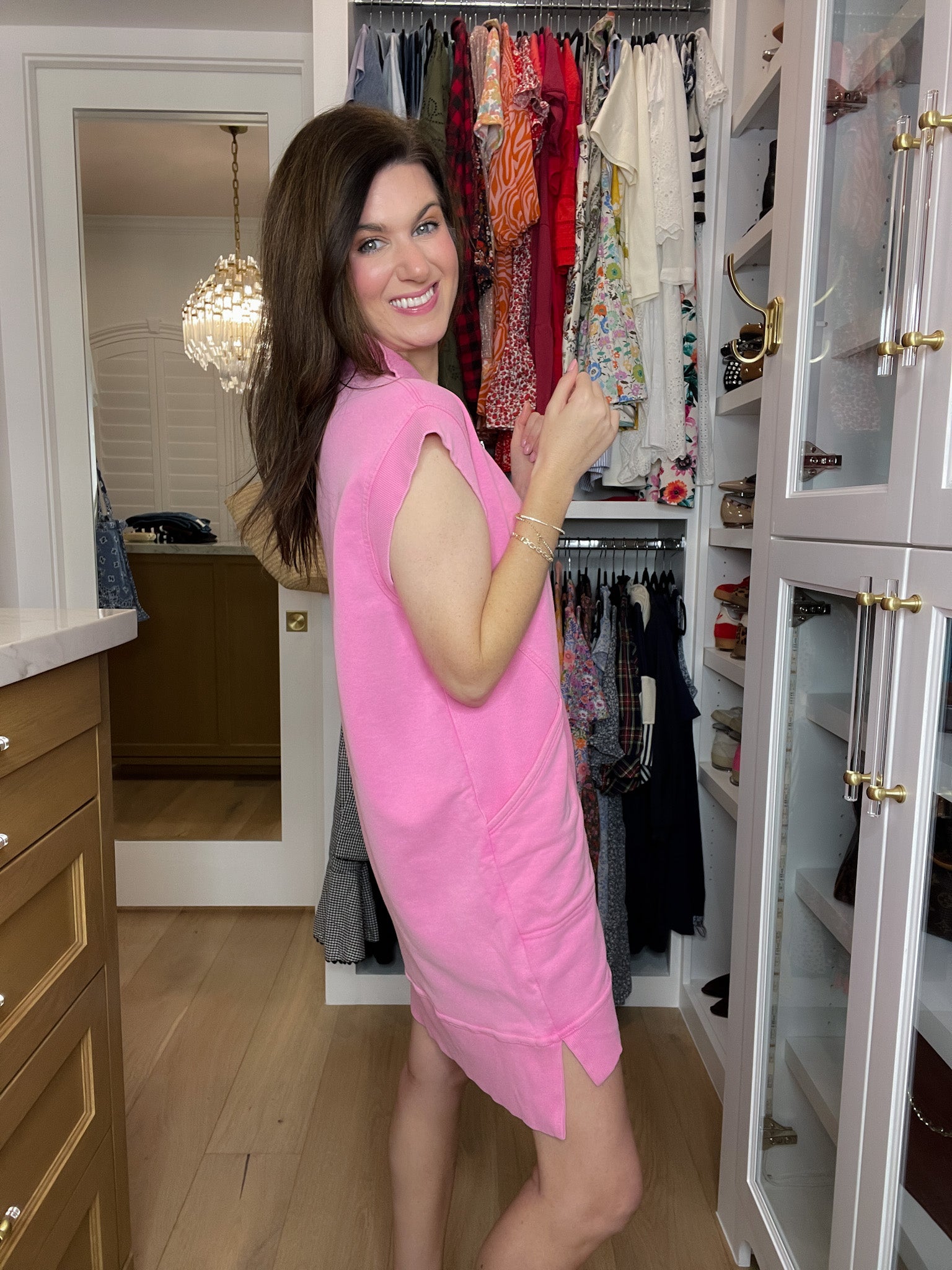 Shift into Gear Dress in Pink