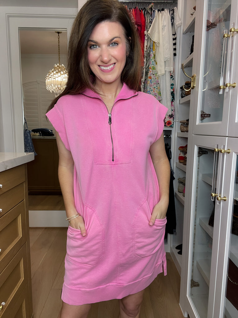 Shift into Gear Dress in Pink