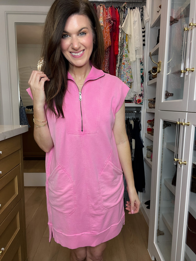 Shift into Gear Dress in Pink