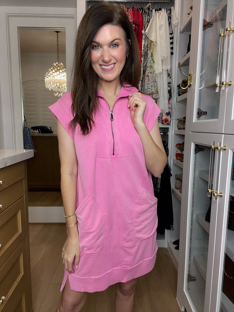 Shift into Gear Dress in Pink