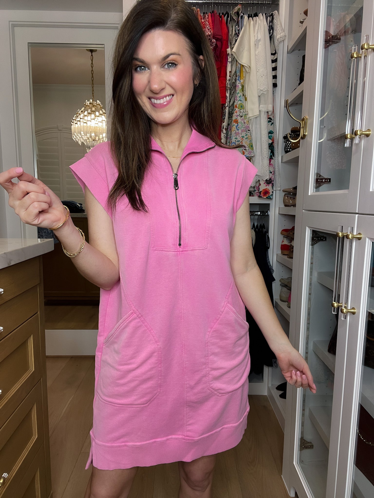 Shift into Gear Dress in Pink